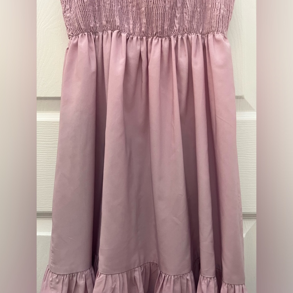 Zara Light Pink Tiered Smocked Maxi Dress - Picture 6 of 15